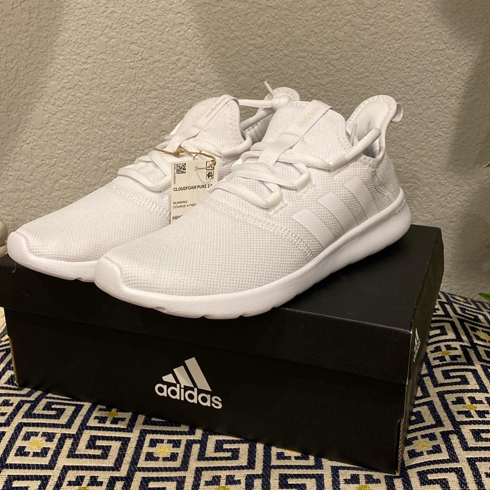 White Adidas Cloud Foam Pure 2.0